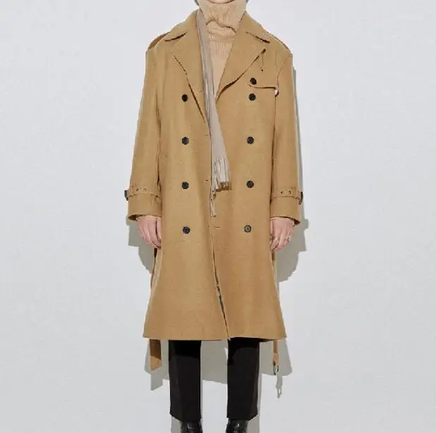 

S--6XL / Hot / Spring Men's New Fashion personality Customized Large size long loose wool coat