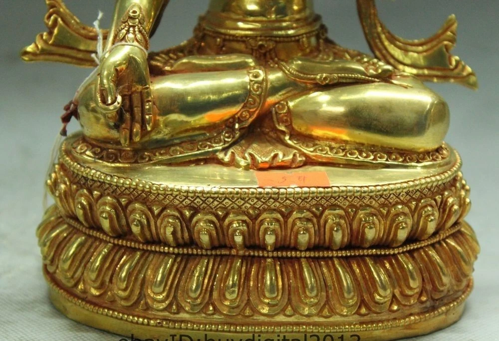 9 &quotТибетский буддизм бронзовый бело-золотые тара kwan-инь Гуаньинь Будда