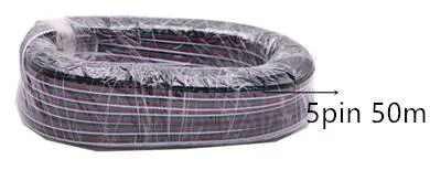 50 м/лот, 2pin 4pin 5pin красный черный кабель, луженая медь 22AWG, ПВХ изолированный провод, электронный кабель, для 5050 RGB RGBW светодиодный полосы - Цвет: 5pin