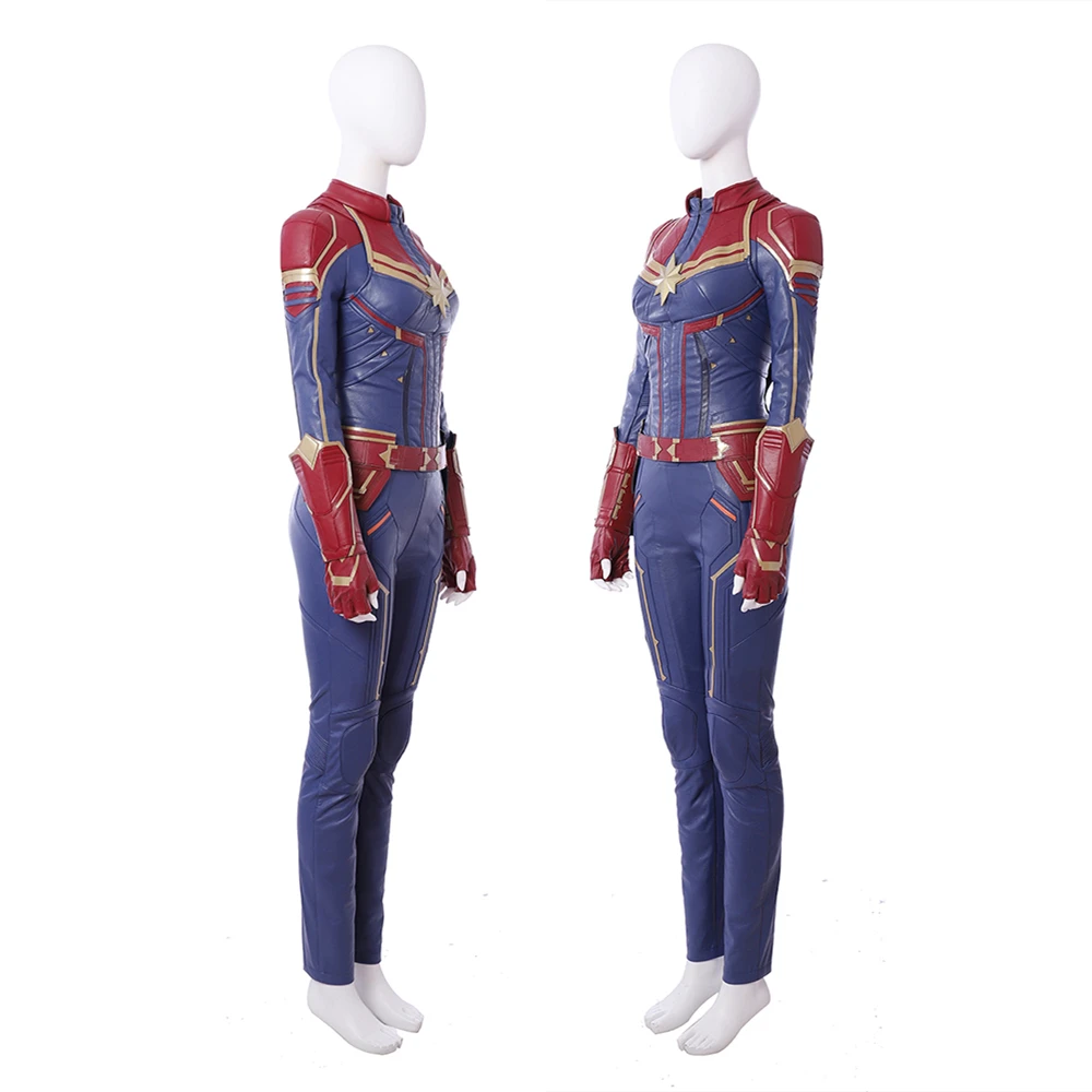 MMGG Хэллоуин капитан, для косплея Marvel Carol Danvers Косплей Костюм кожаный комбинезон высокого качества изготовление под заказ размер