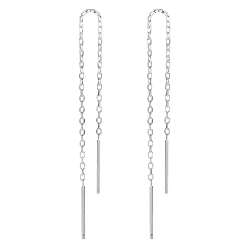 silver Серебряное и золотое покрытие, серьги-нитевдеватели с кисточкой, длинная цепочка, ювелирное изделие для женщин, девушек, подарки на день рождения - Окраска металла: silver