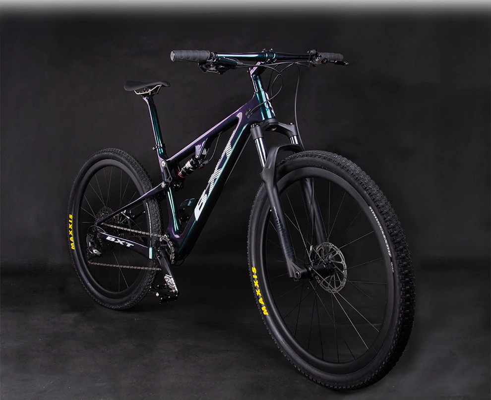 29er полная Подвеска карбоновая рама для горного велосипеда в шоке 165*38 мм Путешествия 100 мм Максимальный размер шин 2,3 29er BSA MTB рама