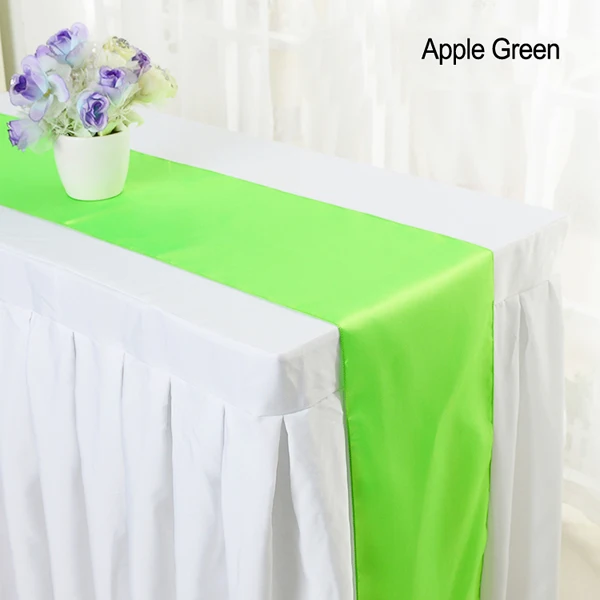 Apple Green 1 шт. атласная настольная дорожка Современные хрустальные люстры для дома вечерние Украшение стола, свадьбы, Рождества, украшение 30x275 см - Цвет: Apple Green