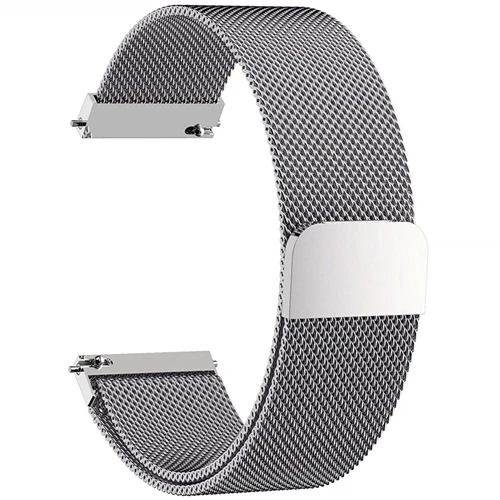 20 мм ремешок для часов Xiaomi Huami Amazfit Bip Молодежные часы 22 мм Миланская петля ремешок для samsung galaxy Watch 46 мм 42 мм браслет - Цвет ремешка: silver