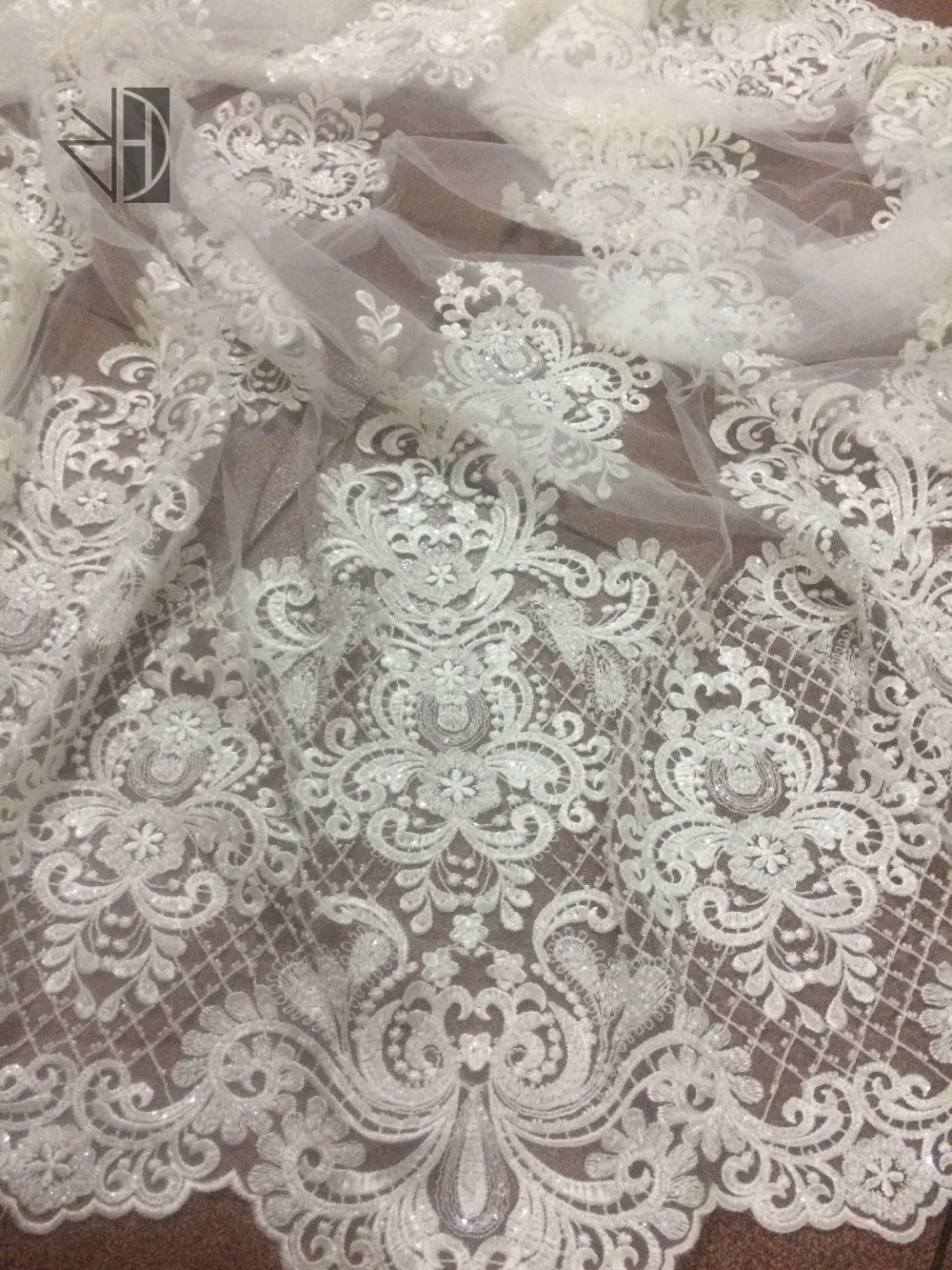 Высокое качество бисер нигерийский стиль французская Тюлевая кружевная ткань