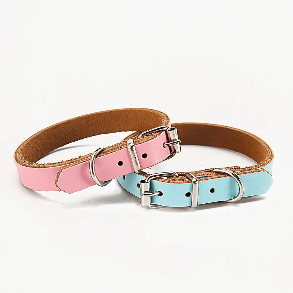 Leather Dog Collar Adjustable for Cats Necklace Small Large Dogs Outdoor Puppy Training Accessories MP0061 | Дом и сад
