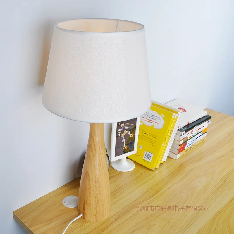 Креативная современная настольная лампа с деревянной основой настольный