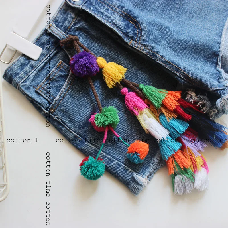 1 шт. аксессуары ручной работы кисти в этническом стиле с помпоном декоративная