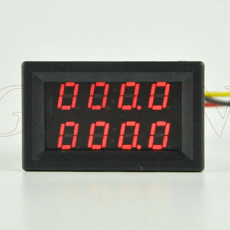 red and red GWUNW BY42A 500V 1A DC 4 Бит Цифровой Амперметр Напряжение тестер тока Вольтметр двойной дисплей красный синий зеленый светодиодный - Цвет: red and red