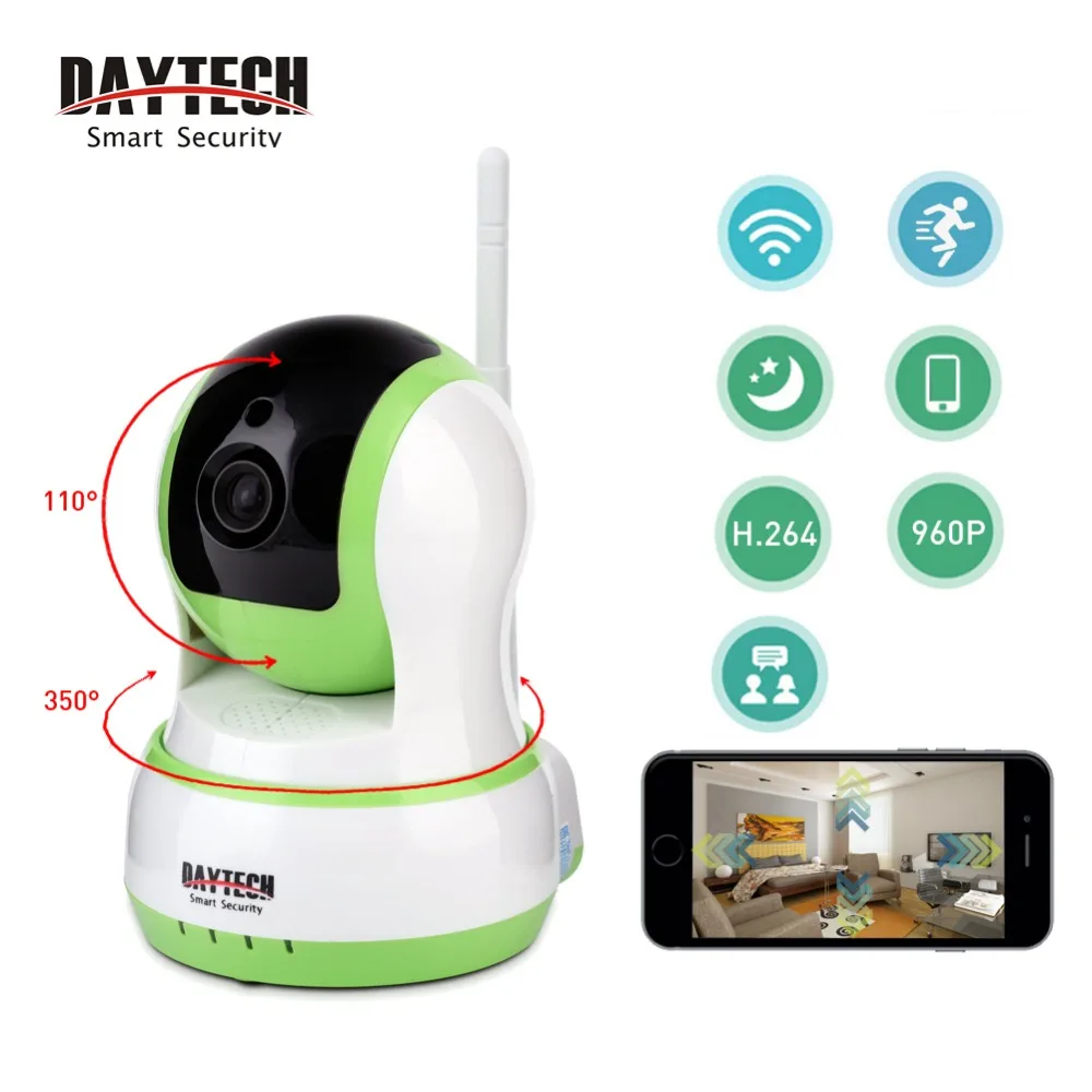 Daytech Wi Fi Камера IP домашнего наблюдения 960 P радионяня двухстороннее аудио ночного
