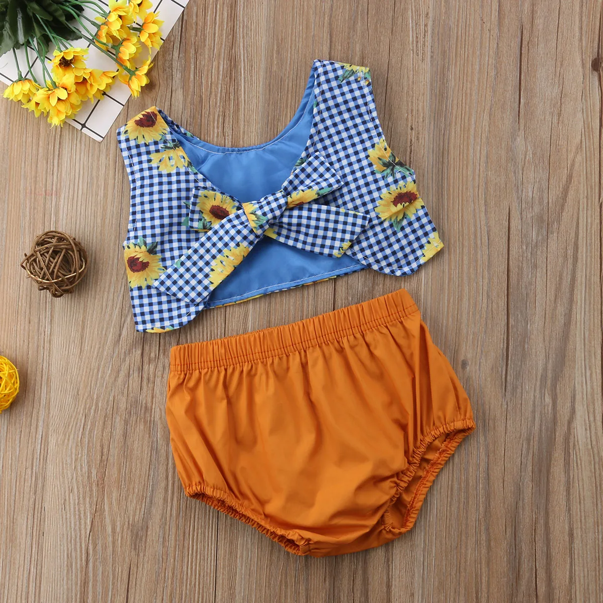2 шт. летняя футболка с большим бантом для девочек|Ромперы| |
