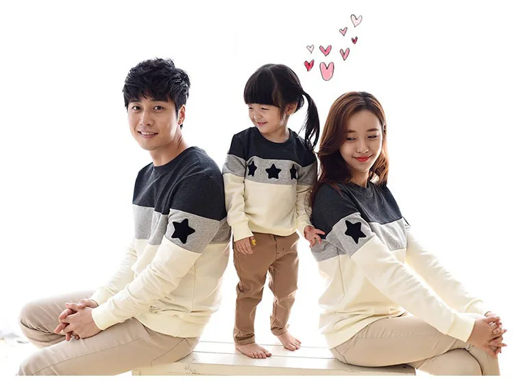 Новое поступление 2018 одинаковые комплекты для семьи лоскутные толстовки со