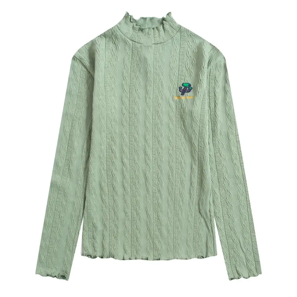 Корейский сладкий дизайн Базовая футболка Для женщин с длинными рукавами Топы