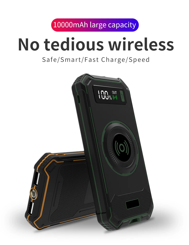 10000 mAh power Bank Qi Беспроводное зарядное устройство с ЖК-внешним аккумулятором для iphone 11pro быстрое зарядное устройство для Samsung s10 s10 plus