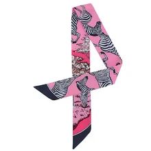 2019 новый дизайн милый шелковый шарф с принтом зебры женская
