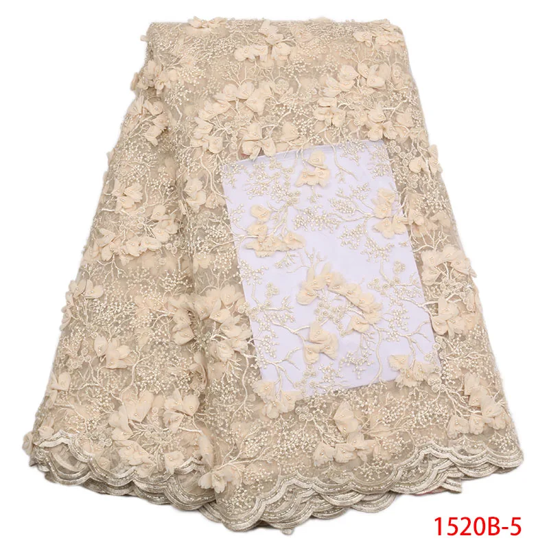 2017 Новый дизайн 3D хорошее качество ручная бисерная кружевная ткань для вечерние