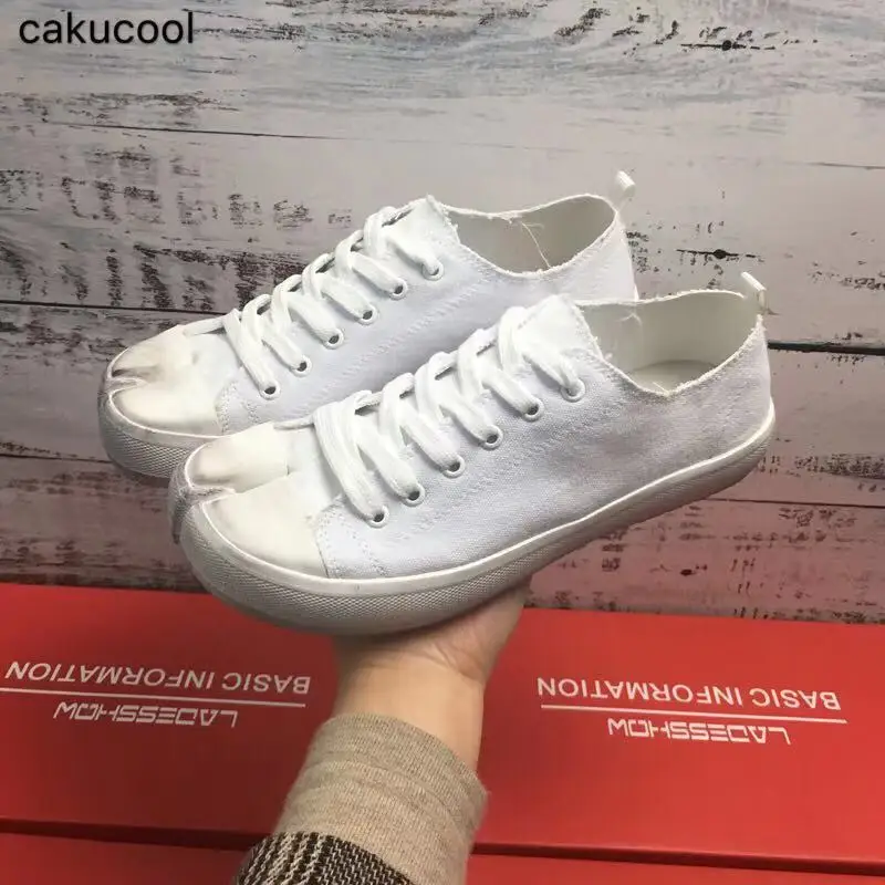 Cakucool/Новинка 2019 г. обувь с раздельным носком на плоской подошве парусиновая
