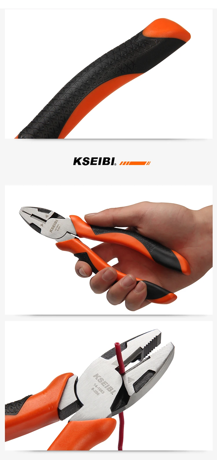 3 шт. плоскогубцы комплект KSEIBI промышленных Комбинации плоскогубцы 200 мм 8 дюймов С Диагональ кусачки, Длинные плоскогубцы носа 160 мм 6 дюймов один комплект Профессиональная Оценка