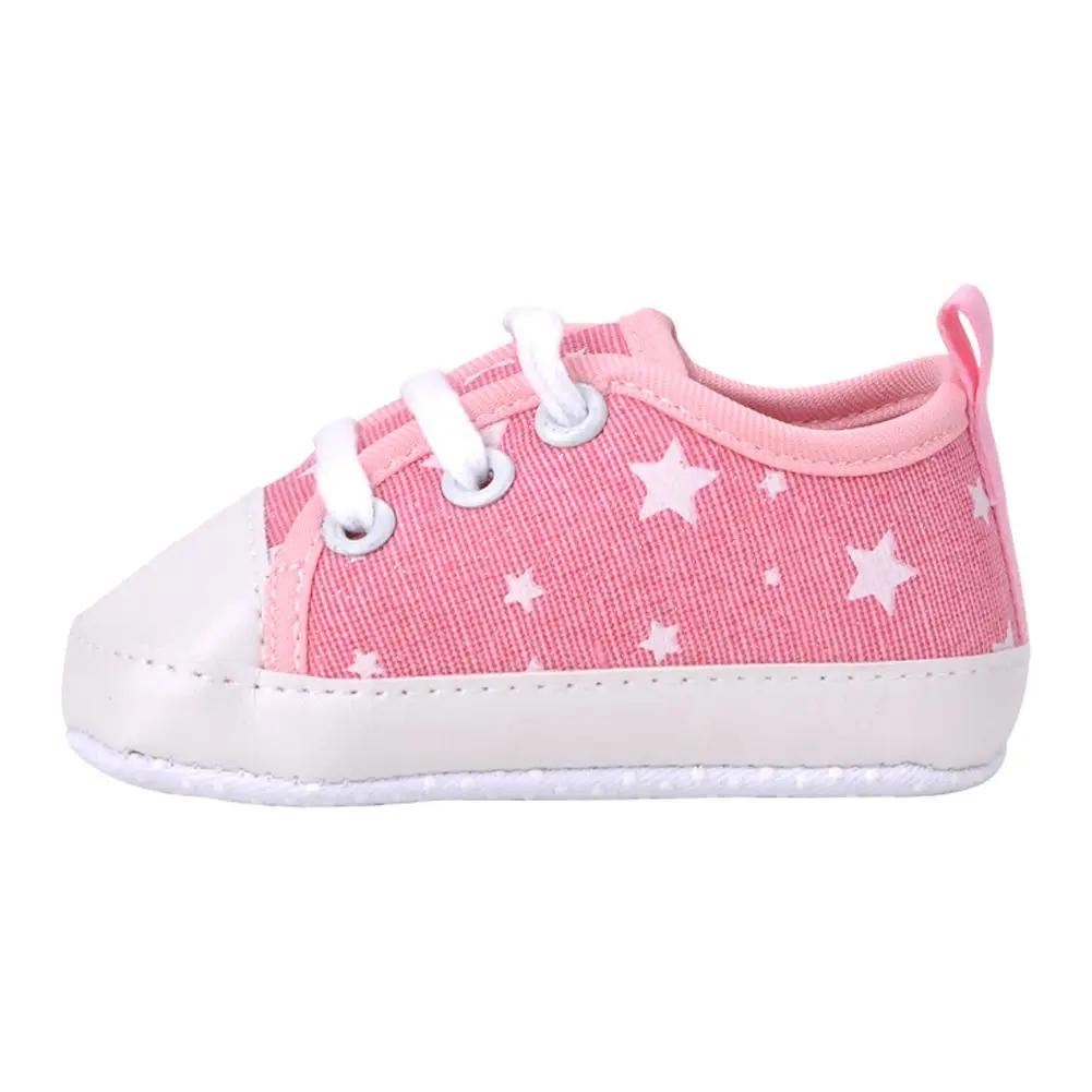 Newborn Baby Toddler Soft Sole Kids Shoes Canvas First Walker Lace Up Sneaker 0-18M