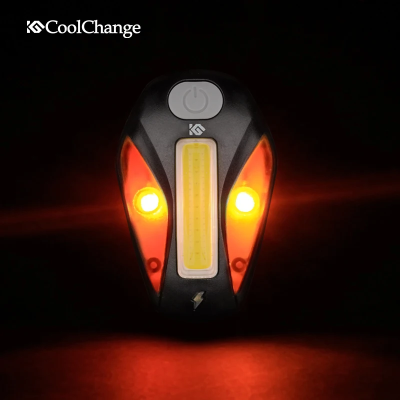 CoolChange водостойкий велосипедный фонарь USB Перезаряжаемый ночной Предупреждение