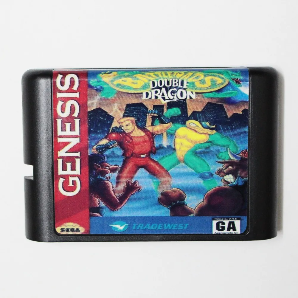 Игровая карта Battletoads и Double Dragon The Ultimate Team 16 bit MD для Sega Mega Drive Genesis|battletoads and double