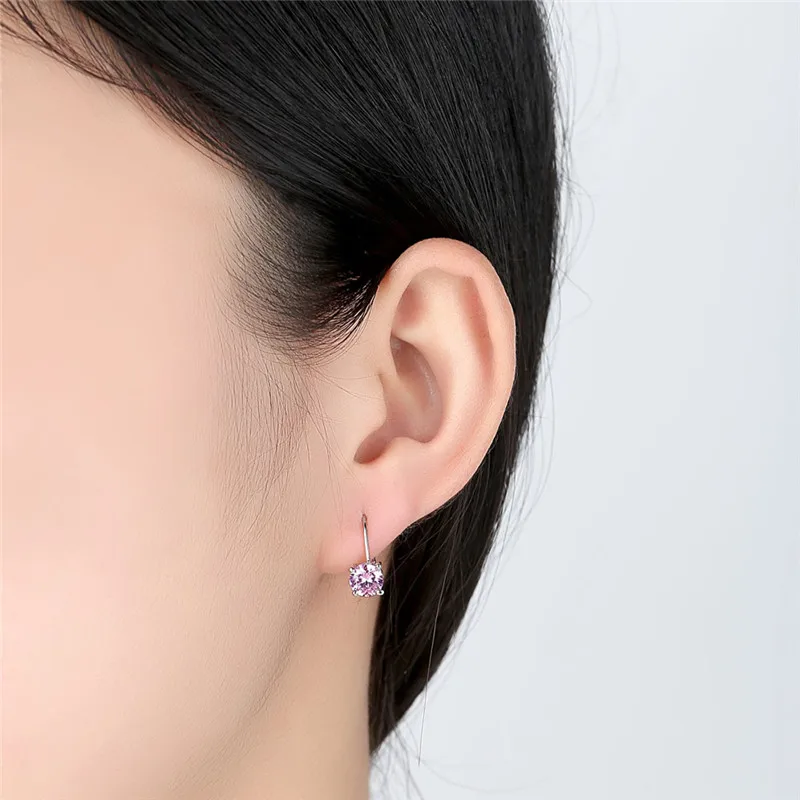 Новая мода заявление Bijoux четыре-коготь Серьги 3 цвета Винтаж серебро Цвет Кристалл Серьги-кольца для Для женщин Свадебная вечеринка E163