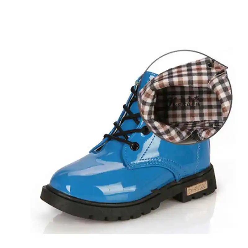 Brand New Boys Girls Snow Winter Ankle Boots For Children Shoes PU Leather Flats Heels Martin Booties Size 21-36 Little Big Kids | Детская