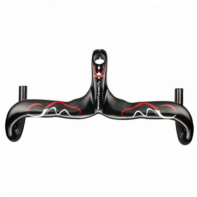 Новый глянцевый полностью из углеродного волокна 3K Встроенный руль и стержень