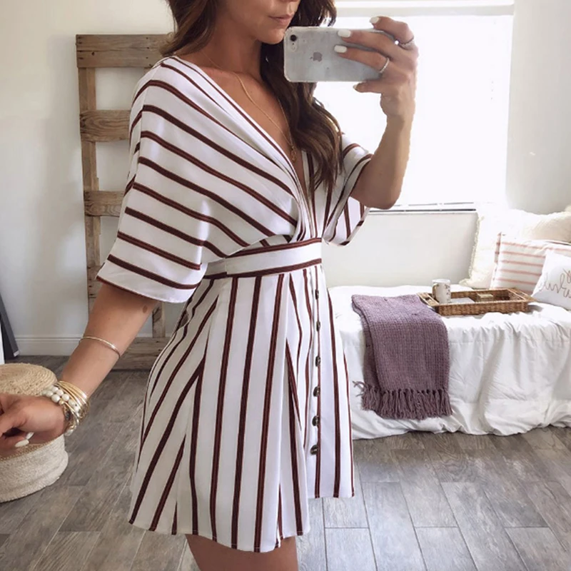 Bigsweety летние полосатые платья с открытой спиной на шнуровке женское вечернее