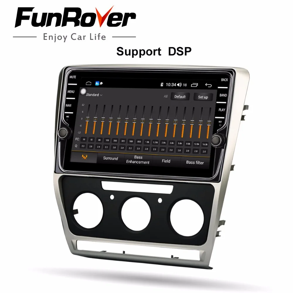 Funrover 8 ядерный android 9,0 2 din автомобильный dvd мультимедиа для Skoda Octavia 2008-2013 A 5 A5 Yeti Fabia gps навигация Разделенный экран