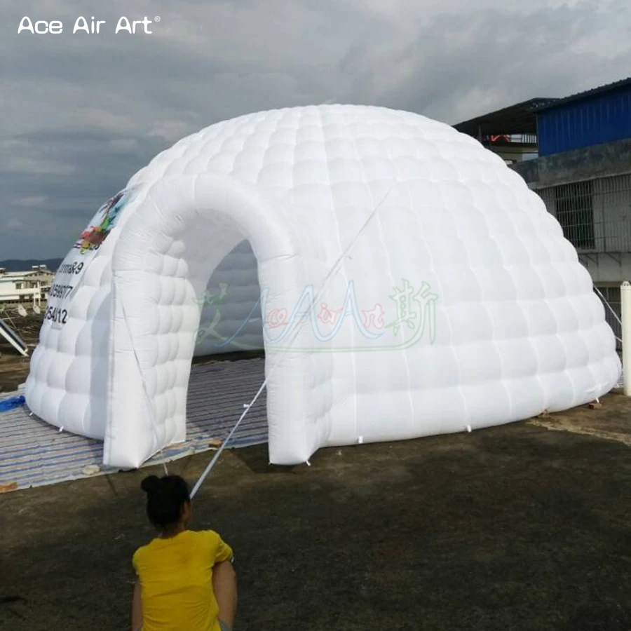 8 м гигантский белый надувной igloo палатка, воздушный купол модель шатер для демонстрации