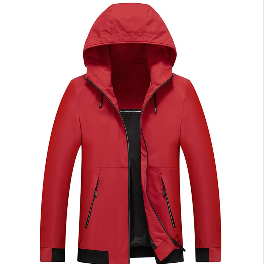 

New 2019 spring autumn casual jacket men fashion hooded coat outerwear