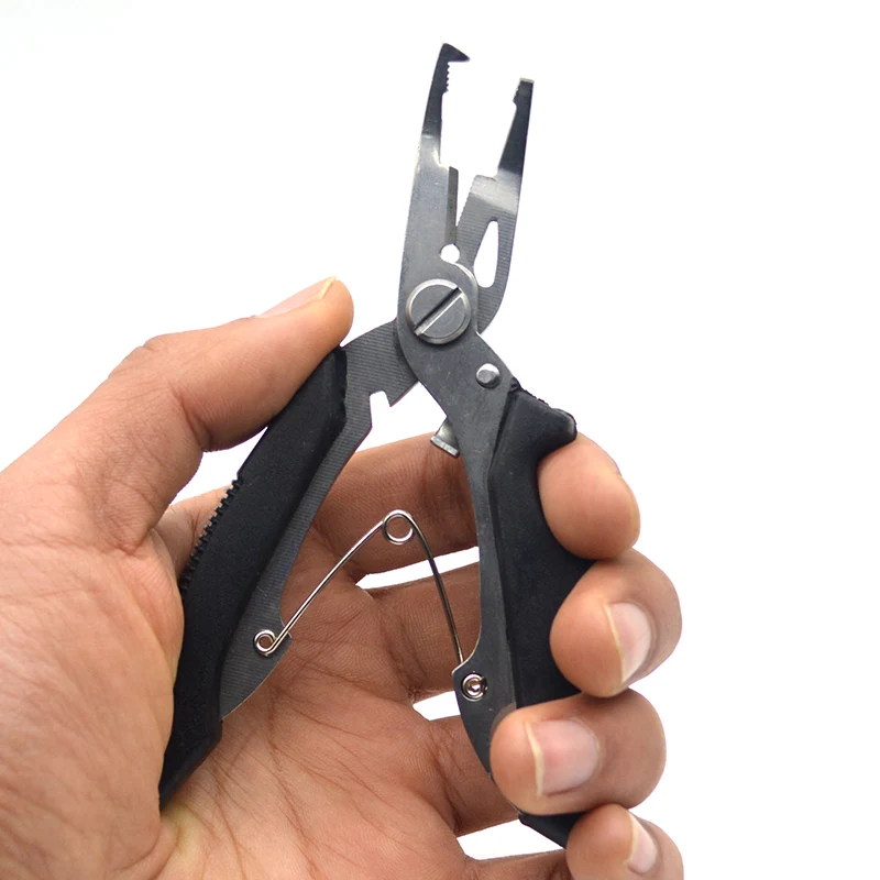 

Stainless Steel Fishing Pliers Black Blue Split Ring Pliers Scissor Fishing Line Cutter Hook Remover Fishing Gripper Tools