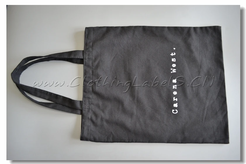 

Non woven canvas foldable shopping bags, eco bags, folded size of string 20cm, black shopping bag with white logo printing
