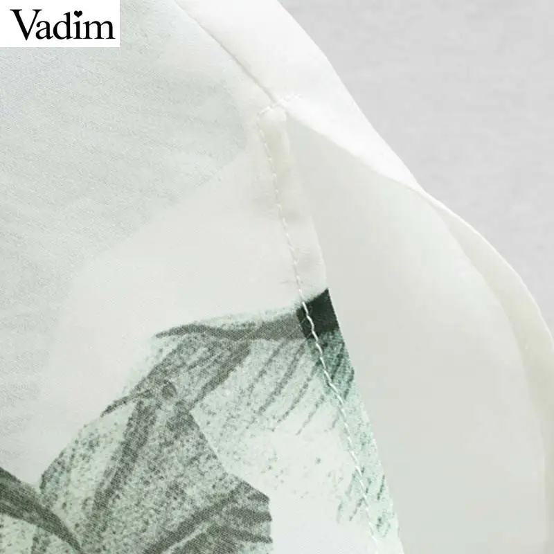 Vadim women elegant print blouse turn down collar long sleeve transparent irregular shirts female stylish chic tops blusas LB231 |