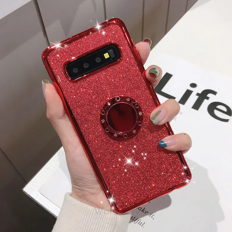 1 Блестящий Алмаз чехол для samsung Galaxy A50 кольцо крышки для samsung S10E S10 Plus m10 M20 M30 a10 A40 A50 A60 A70 A30 - Цвет: 1