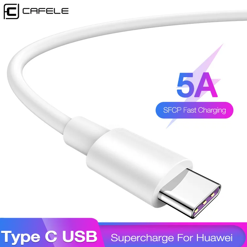 CAFELE 5А type C USB кабель для телефонов huawei samsung Xiaomi поддержка QC 3,0 type C Быстрая Зарядка синхронизация данных кабели для телефонов