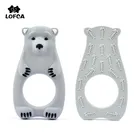 Детский Прорезыватель для зубов LOFCA, полярный медведь из силикона, не содержит Бисфенол А, детская игрушка для прорезывания зубов, детская игрушка для ухода за полостью рта, зажимы для соски