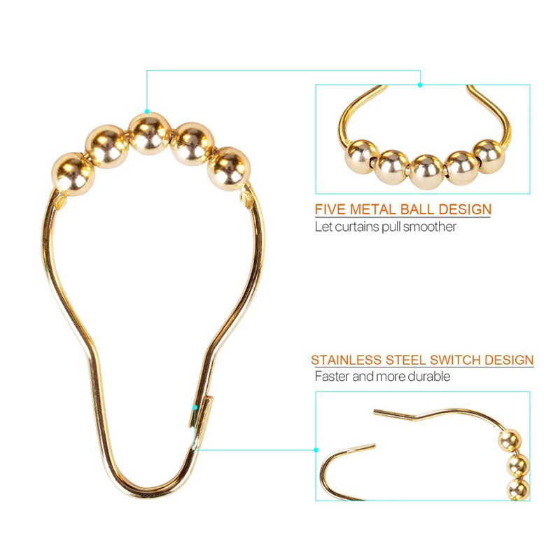TENSKE изделия для ванной комнаты и душевой занавески золотые крючки 12 шт.