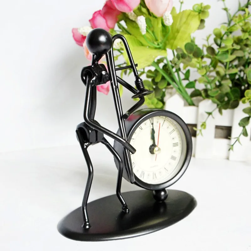 1pc Metal Model Musician Iron Clock Instrumental Furnishing Modern Miniature Gift Souvenirs Art Craft Collections Decoration NDD | Дом и сад