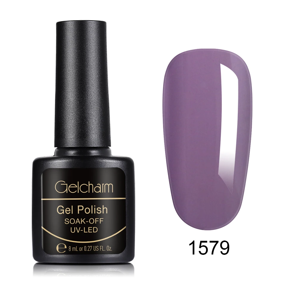 1579 8ml Pure Color Nail Polish Soak Off Semi Perment UV LED Glue Nail Polish Lucky Lacquer Top Base Primer Hybrid Stamping Paint - Цвет: 1579