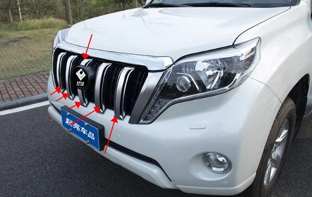 6 шт. передняя решетка радиатора из нержавеющей стали для Land Cruiser Prado FJ150