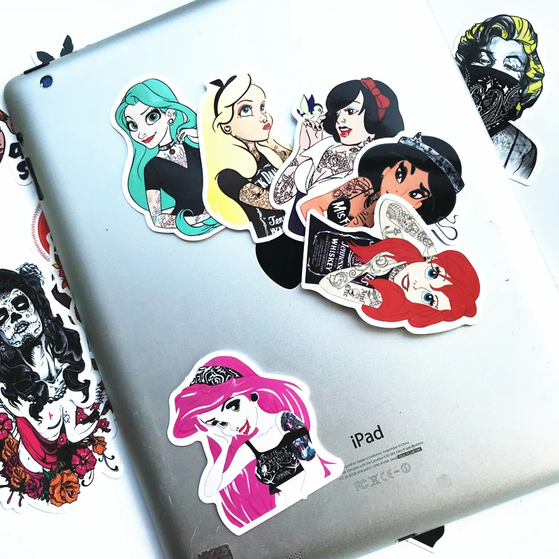 50PCS Sexy Tattoo Beauty Sticker Luggage Trolley Case Laptop Tide Brand Guitar Skateboard Personality Stickers Waterproof | Игрушки и