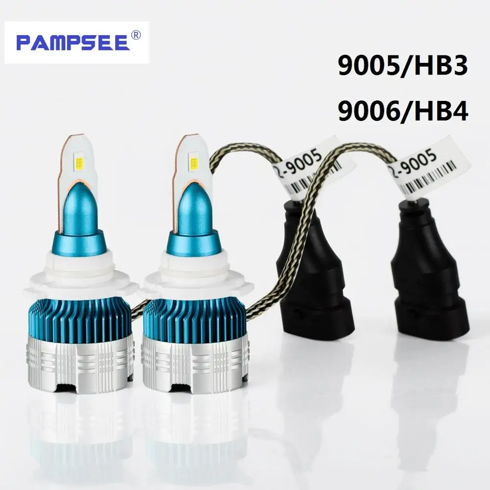 PAMPSEE Mi2 H4 H7 светодиодный комплект автомобильных фар 60 Вт/комплект H1 H11 9005 HB3 9006 HB4 H8 H9