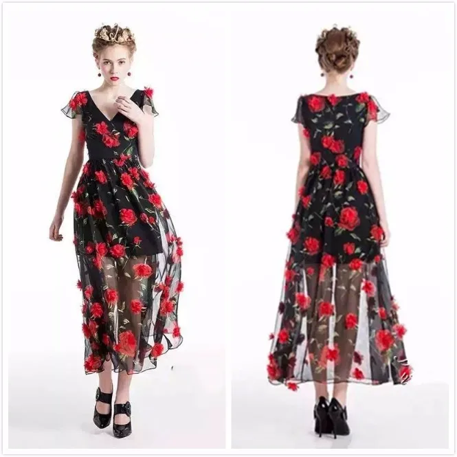 Черно-белая кружевная ткань T-stage 3D шифоновая с цветочным принтом шифоновое