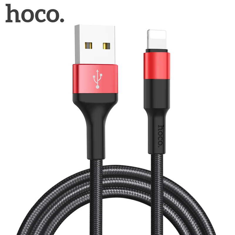 HOCO прочный нейлоновый Плетеный USB кабель для iPhone 6 6s 7 8 Классический usb кабель для зарядки и передачи данных для iPhone X Xr Xs Max шнур зарядного устройства