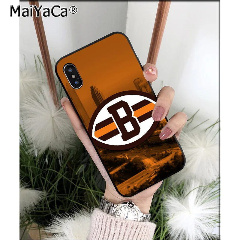 A14 MaiYaCa Cleveland Browns TPU мягкий черный чехол для телефона, чехол для Apple iPhone 8 7 6 6S Plus X XS MAX 5 5S SE XR мобильных телефонов - Цвет: A14