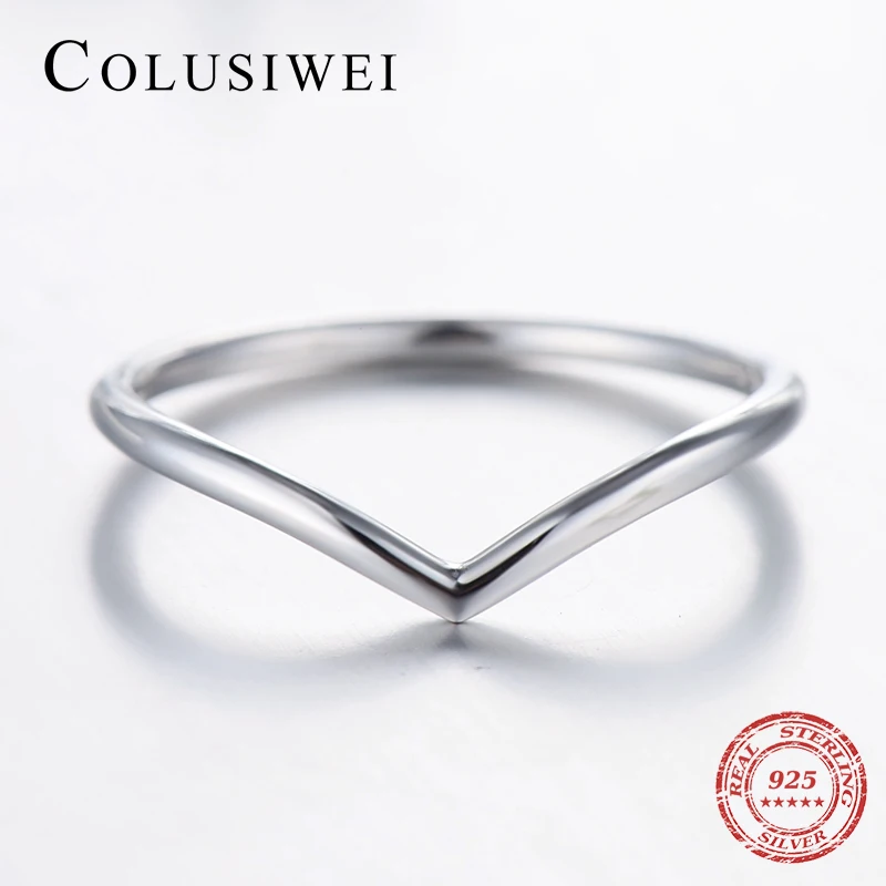 COLUSIWEI прозрачный CZ стекируемые Модные свадебные украшения Твердые 925