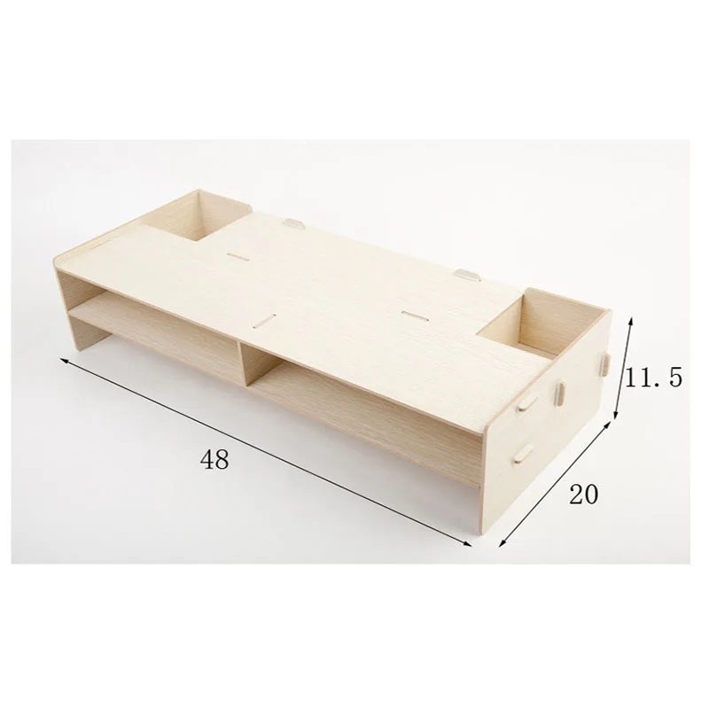 ЖК-деревянная полка для компьютера хранения клавиатуры Настольная случайного