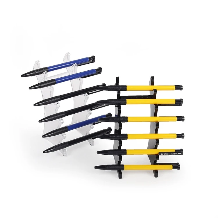 

TONVIC 10 Black/Clear View Pen Cosmetic Brush Display Stand Holder For 6 Pcs